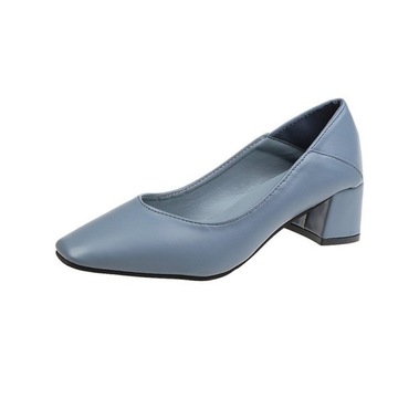 Moda Damskie Loafers gruby obcas kwadratowa głowa Retro Prosty B369-107