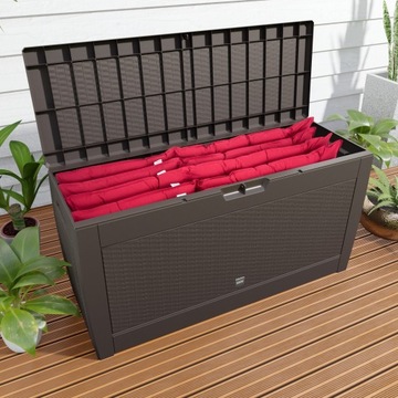 Садовый ящик, багажник, место для подушек, пластик, 310л, коричневый