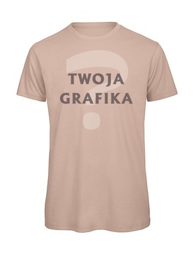 Koszulka męska Organic Bawełna z Twoim Nadrukiem Millennial Pinki XXXL