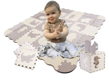 Puzzle piankowe mata edukacyjna kojec zwierzątka XL