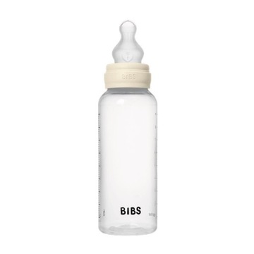ANTYKOLKOWA BUTELKA BEZ BPA PLASTIKOWA BIBS 270 ML SMOCZEK Z SILIKONU IVORY