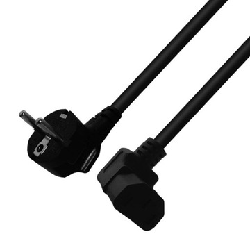 Kąt w górę 100 cm Niemcy Wtyczka kątowa C13 Kabel zasilający do komputera T