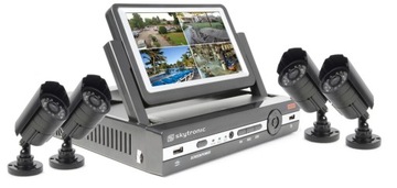 Monitoring Zestaw DVR KIT monitor TFT z 4 kamerami i dyskiem