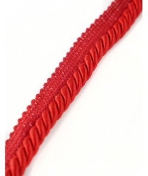 Sznurek ozdobny z wypustką 8mm czerwony