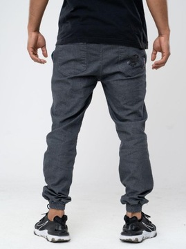 SPODNIE JEANS Joggery Grube LOLO Grafitowe L