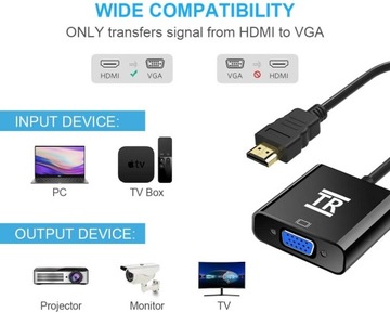 Адаптер HDMI-VGA со звуком и кабелем Micro USB
