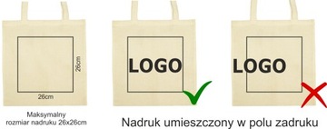 TORBA BAWEŁNIANA Z NADRUKIEM LOGO DŁ. UCHO 50 szt