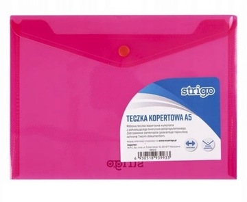 Teczka kopertowa A5 PP Strigo Różowa