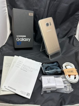 Telefon Samsung Galaxy S7 4/32GB złoty SUPER STAN komplet Idealny