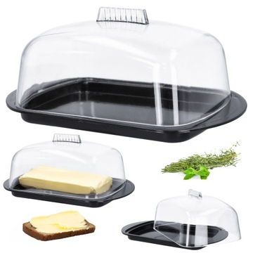 Масленка, черная пластиковая масленка с крышкой, контейнер для масла.