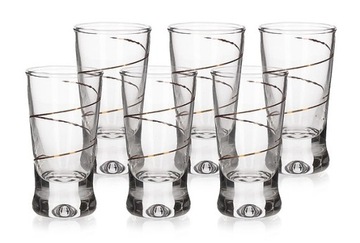 6 x KIELISZKI DO WÓDKI ZŁOTA SPIRALA 25 ML KOMPLET