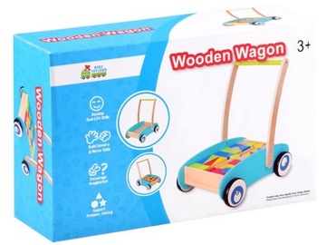 Деревянный толкатель, ходунки, тележка с блоками ЗА3724