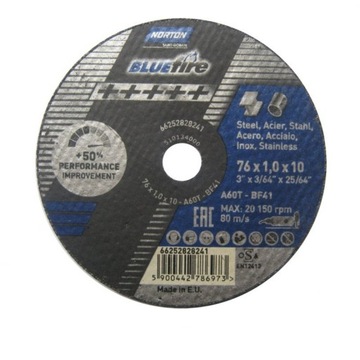 Tarcza do cięcia NORTON 76x1,0 Blue Fire