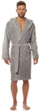 Спортивный уникальный приятный мужской халат с капюшоном L