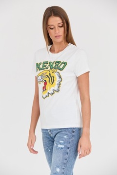 KENZO Biały t-shirt Tiger Varsity crewneck XS