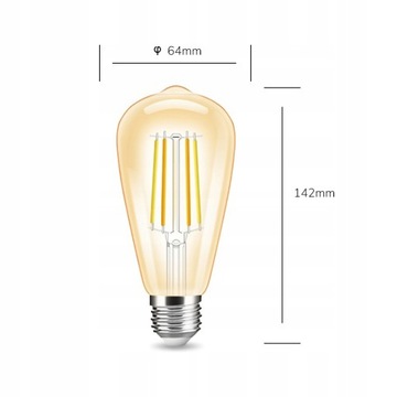 Лампа CCT Amber ST64 ZigBee GL HUE TUYA мощностью 7 Вт