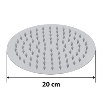 DESZCZOWNICA PRYSZNICOWA 20 CM GŁOWICA NATRYSKOWA PRYSZNICA OKRĄGŁA CHROM