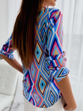 Стильная женская рубашка с геометрическим узором, 38 М.