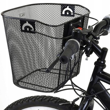 DUŻY KOSZ NA ROWER METALOWY KOSZYK ROWEROWY CLICK + GRATIS LAMPA ROWEROWA