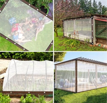 PLANDEKA PRZEZROCZYSTA OGRODOWA TARASOWA WODOODPORNA Z OCZKAMI ANTY-UV 2X3M