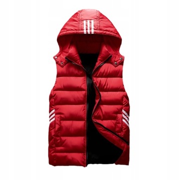 Bezrękawnik czarny pikowany z kapturem S/4XL