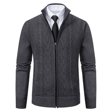 Elegancki sweter męski rozpinany kardigan gruby