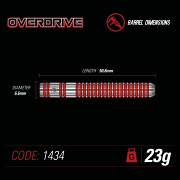 Дротики Winmau Overdrive из сизаля, 3 шт, 23г