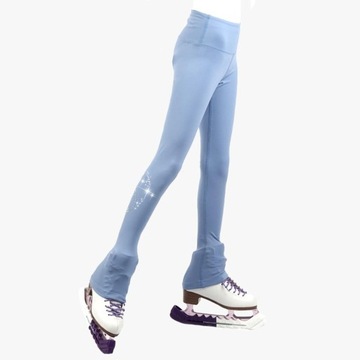 Брюки для катания на коньках для девочек, тренировочная одежда, эластичная гимнастическая одежда XXS, синий цвет