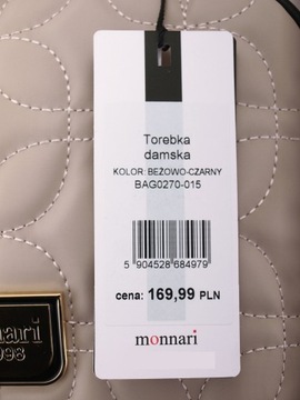 Monnari Torebka Damska Listonoszka Pikowana Kolekcja Premium