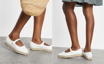 ESPADRYLE BIAŁE Z IMITACJI SKÓRY 40 AS8