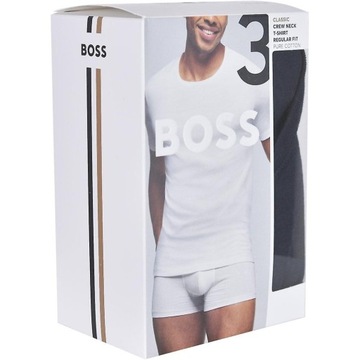 KOSZULKI MĘSKIE TRZYPAK HUGO BOSS XXL BAWEŁNA LOGO BOSS