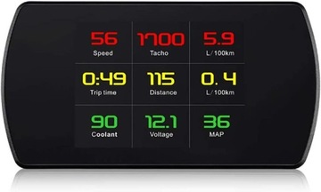 Wyświetlacz samochodowy P12 Head Up OBD2 HUD Prędkościomierz