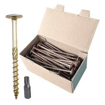 WKRĘTY TALERZYKOWE KONSTRUKCYJNE DO DREWNA 8X200mm TORX + BIT GRATIS