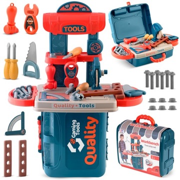 MINI WARSZTAT MAJSTERKOWICZA DLA DZIECI Z NARZĘDZIAMI W WALIZCE RICOKIDS