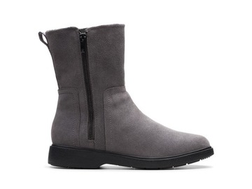 Kozaki Clarks Un Elda Mid szare skórzane 39,5