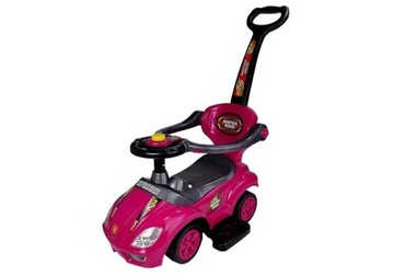 Mega Car 3in1 Pink Ride-On с толкателем