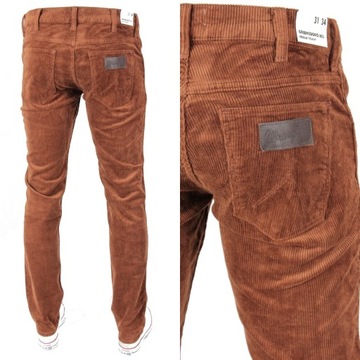 WRANGLER GREENSBORO JEANS PROSTE SZTRUKS W32 L34