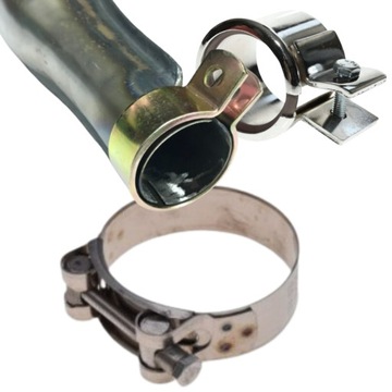OBEJMA KOLANKO TŁUMIK 32-35 MM Stal nierdzewna Uniwersalna Motocykl
