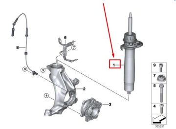 BMW 4 COUPE F32 F82 FRONTA LEFT SHOCK ABSORBÉR 31312284785 2284785