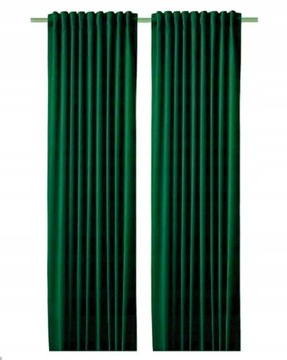 Zasłona Velvet na żabki taśma welurowa 140x250 cm Zielona premium Polska