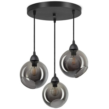 Lampa Wisząca Sufitowa 3 Szklane Kule Grafit LED