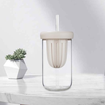 Бутылка для воды Bubble Tea Cup с трубочкой для смузи Smoothies White 450мл