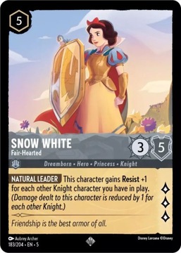 Disney Lorcana 5SSK #183 Snow White - Fair Hearted (V.1)