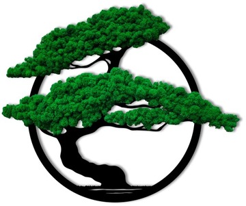 Бонсай из мха Дерево из мха высотой 34 см на ТВЕРДОЙ ПЛИТЕ