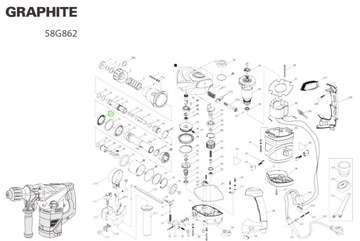 ПРОКЛАДКА ДЛЯ ГРАФИТА 58G862 ДРЕЛЬ-МОЛОТ, ОРИГИНАЛ