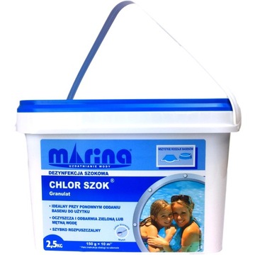 CHLOR SZOK GRANULAT DO BASENU DEZYFENKCJA WODY BASENOWEJ CHEMIA 2,5kg