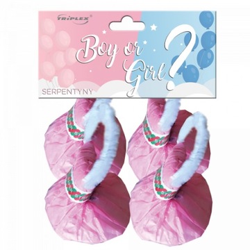 SERPENTYNY RZUCANE różowe BABY SHOWER boy or girl? TXK162-10 Triplex 4szt