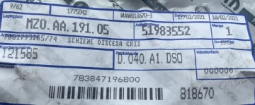 FIAT TIPO II 17- НАПРАВЛЯЮЩАЯ ОКНА 51983552