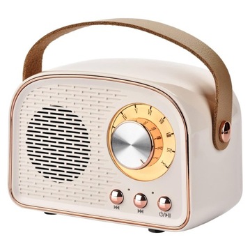 BEZPRZEWODOWY GŁOŚNIK BLUETOOTH PRZENOŚNY RADIO FM USB MP3 RÓŻOWY RETRO