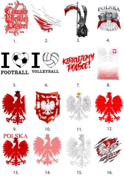 ФУТБОЛКА ФАНАТЕЛЯ ПОЛЬШИ, ЭМБЛЕМА ОРЛА, XL